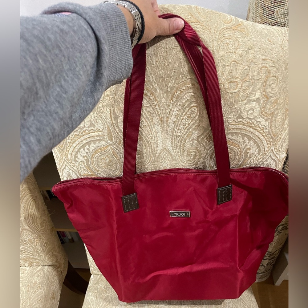 Tumi Burgundy Tote Bag